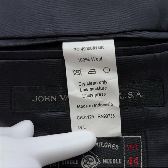John Varvatos Star USA Blazer Jacket Mens Size 44L Sports Coat Wool Blue NEW - Picture 7 of 7